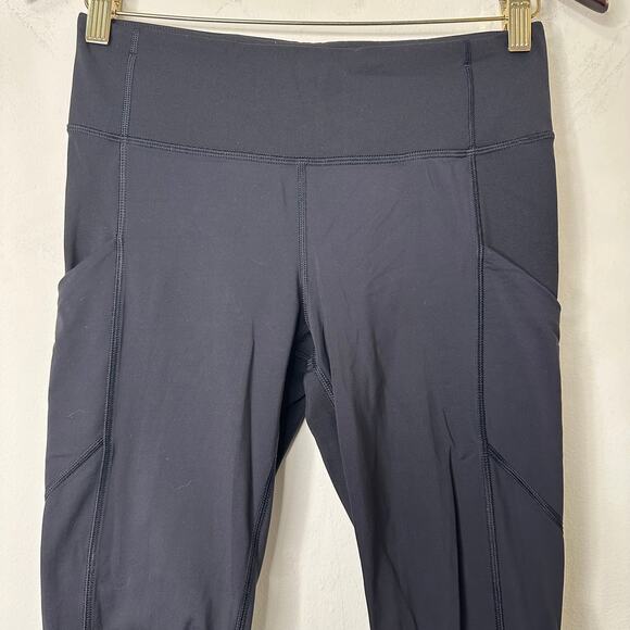 Sz 6 Lululemon Speed Tight IV Black Leggings Ruched Ankle Running Yoga Pants - Picture 2 of 7